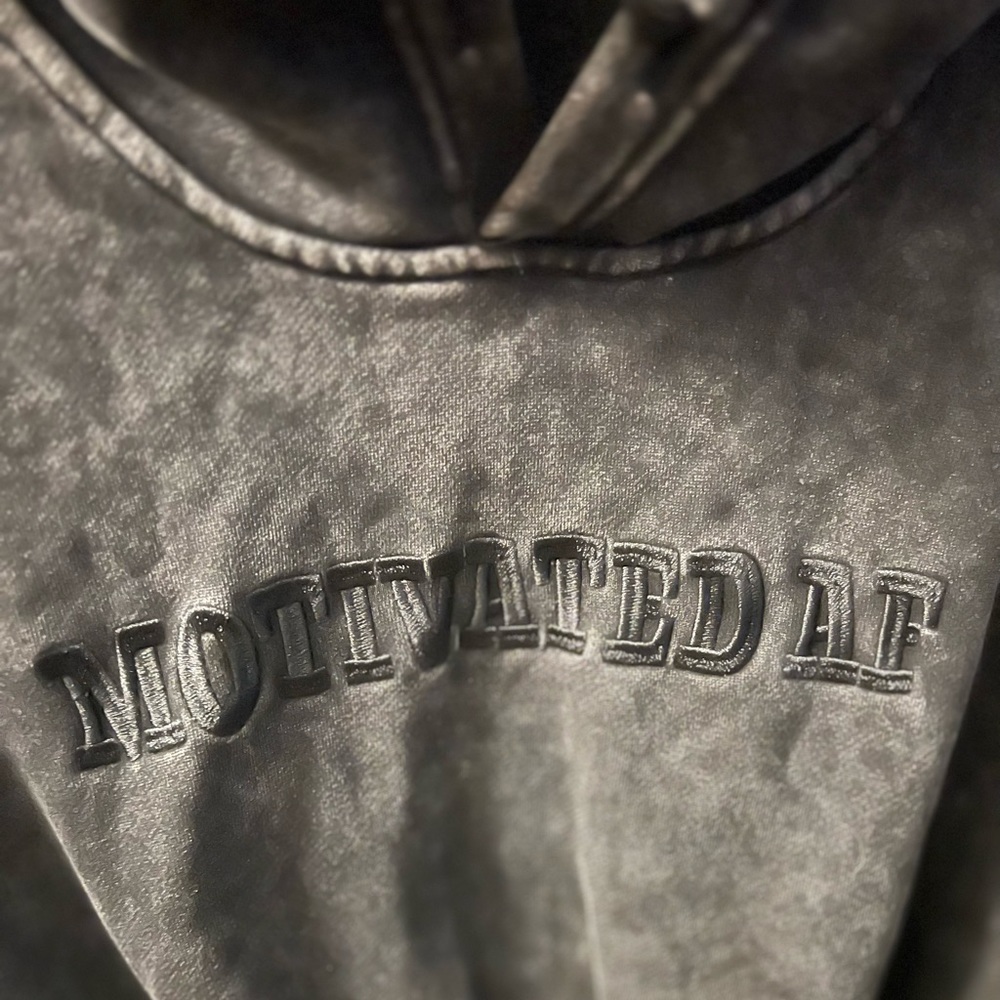 “motivated af” hoodie dress